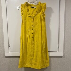 New York Company Yellow Ruffled Sleeveless Dress